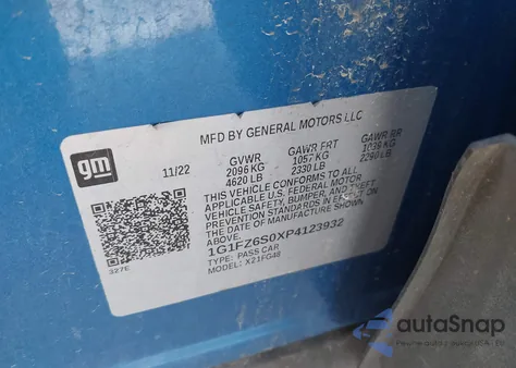 2023 Chevrolet Bolt Euv Fwd Premier из США, поврежденный, VIN 1G1FZ6S0XP4123932